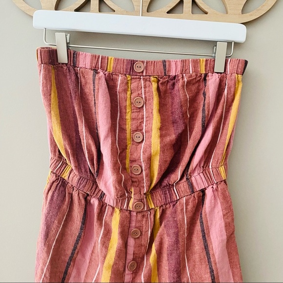 Urban Outfitters Striped Romper Pink Sz Medium - Picture 2 of 8